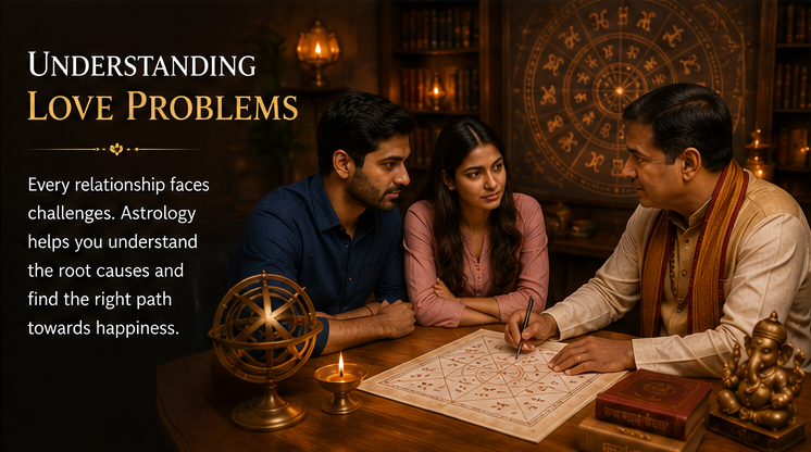 Astrologer providing guidance to a couple seeking love problem solution in Mumbai through Vedic astrology.